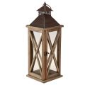 Floristik24 Farol decorativo madera farol vintage de madera marrón 17×17×50cm