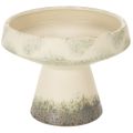 Floristik24 Bol decorativo de cerámica, color crema gris verdoso, Ø20cm, H16cm