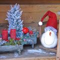 Floristik24 Deco muñeco de nieve con gorro Decoración Adviento Figura navideña Al.38cm