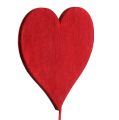 Floristik24 Tapón decorativo forma corazón rojo 5.5cm L28cm 24pcs