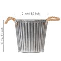 Maceta decorativa para plantar, maceta de metal con asas, decoración de metal estilo shabby chic Ø21,5 cm | Floristik24.es