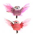 Floristik24 Deco pájaros en el clip rosa / morado 9cm 8pcs