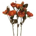 Floristik24 Deco ramo de rosas flores artificiales ramo de rosas naranja 45cm 3pcs