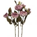 Floristik24 Deco ramo de rosas flores artificiales ramo de rosas violeta 45cm 3pcs