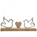 Floristik24 Expositor decorativo corazón y palomas decoración boda 30×5×12cm