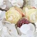 Floristik24 Guirnalda decorativa guirnalda de plantas eucalipto rosas artificiales aspecto seco 170 cm blanqueadas