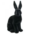 Decoración Conejo de Pascua grande Cerámica flocada negra Al. 42,5 cm