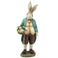 Floristik24 Figura decorativa de conejito, conejo, hombre, cesta, huevos de Pascua, Al. 39 cm