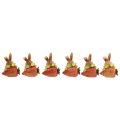 Floristik24 Conejito decorativo con zanahoria Figuras decorativas de conejitos de Pascua Al. 5,5 cm 6 piezas