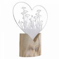 Floristik24 Corazón decorativo standee metal madera blanco primavera decoración Al.31cm