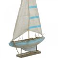 Floristik24 Deco velero madera azul-blanco decoración de mesa marítima H54.5cm