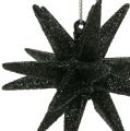 Floristik24 Deco estrellas mica negra 7,5cm 8pcs