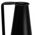 Floristik24 Jarrón decorativo metal negro jarro decorativo cónico 15x14,5x38cm