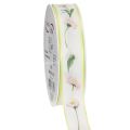 Floristik24 Cinta de regalo con estampado floral Bellis para manualidades y embalaje, 25 mm x 20 m