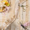 Cinta de regalo con motivos vegetales, cinta decorativa de eneldo, 40 mm de ancho, 20 m de largo. | Floristik24.es