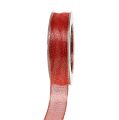Floristik24 Cinta decorativa con rayas lurex rojo 25mm 20m
