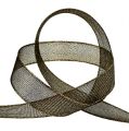 Cinta decorativa con rayas de lurex negro 25mm 20m | Floristik24.es