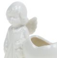 Floristik24 Figura para decorar ángel con corazón 9,5cm blanco