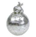 Floristik24 Rana Figura para decorar en bola plata 8cm 4pcs