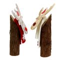 Floristik24 Alce de madera Figura para decorar con bufanda 30cm 2pcs