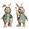Floristik24 Figuras decorativas conejo con sombrilla H10.5cm 4pcs