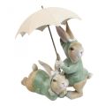 Figuras decorativas pareja de conejos Conejos decorativos con sombrilla H22cm