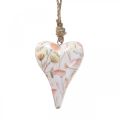 Floristik24 Percha decorativa corazón de madera percha decorativa motivo flores 7x10x2,5cm