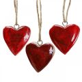 Floristik24 Percha decorativa corazones de madera corazones decorativos rojo Ø5–5.5cm 12 piezas