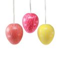 Floristik24 Percha decorativa Huevos de Pascua craquelado amarillo/rosa/rojo Ø15cm 3ud