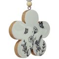 Floristik24 Percha decorativa corazón flor mariposa blanco natural 9cm 3ud