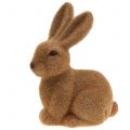 Floristik24 Deco conejo flocado marrón 15cm 4uds