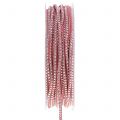 Floristik24 Correa de cuero Cable de cinta rosa con remaches 3mm 15m