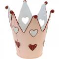 Floristik24 Corona decorativa, farol de metal, jardinera para San Valentín, decoración de metal con corazón
