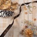 Cinta de tafetán marrón para regalos, ideal para decoración festiva, 15 mm de ancho, 10 m de largo. | Floristik24.es