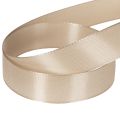 Cinta decorativa de tafetán satinado beige de 25 mm y 50 m. | Floristik24.es