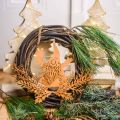 Floristik24 Anillo decorativo para Navidad, reno en el anillo, Papá Noel con regalo, pátina de decoración de metal Ø18cm juego de 2