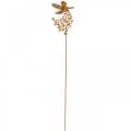 Floristik24 Enchufe decorativo flor elfo, resorte, decoración de metal, hada en un palo, pátina