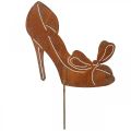 Floristik24 Zapato de mujer como complemento, decoración de jardín, zapato de princesa con pátina de lazo H19.5cm