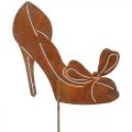 Floristik24 Zapato de mujer como complemento, decoración de jardín, zapato de princesa con pátina de lazo H19.5cm