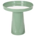 Floristik24 Plato decorativo de metal, verde, base redonda, bandeja para arreglos florales, 20 cm