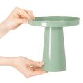 Plato decorativo de metal, verde, base redonda, bandeja para arreglos florales, 20 cm | Floristik24.es