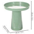 Plato decorativo de metal, verde, base redonda, bandeja para arreglos florales, 20 cm | Floristik24.es