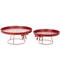 Floristik24 Bandeja decorativa con soporte y lazo metálico, 30 cm, juego de 2 piezas.