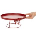 Bandeja decorativa con soporte y lazo metálico, 30 cm, juego de 2 piezas. | Floristik24.es