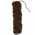 Hilo de mecha marrón oscuro, cordón de lana con alambre, artículos de floristería L30m