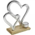 Floristik24 Portavelas corazón metal decoración mesa decoración madera 22cm
