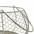 Floristik24 Cesta de alambre shabby chic cesta de malla de alambre decoración de jardín Ø37/26cm juego de 2