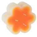 Floristik24 Vela de tres mechas blanca naranja en forma de flor Ø11,5cm H4cm