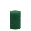 Floristik24 Velas lisas verde oscuro 60x100mm 4uds