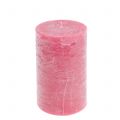 Floristik24 Velas color liso rosa 85x150mm 2uds
